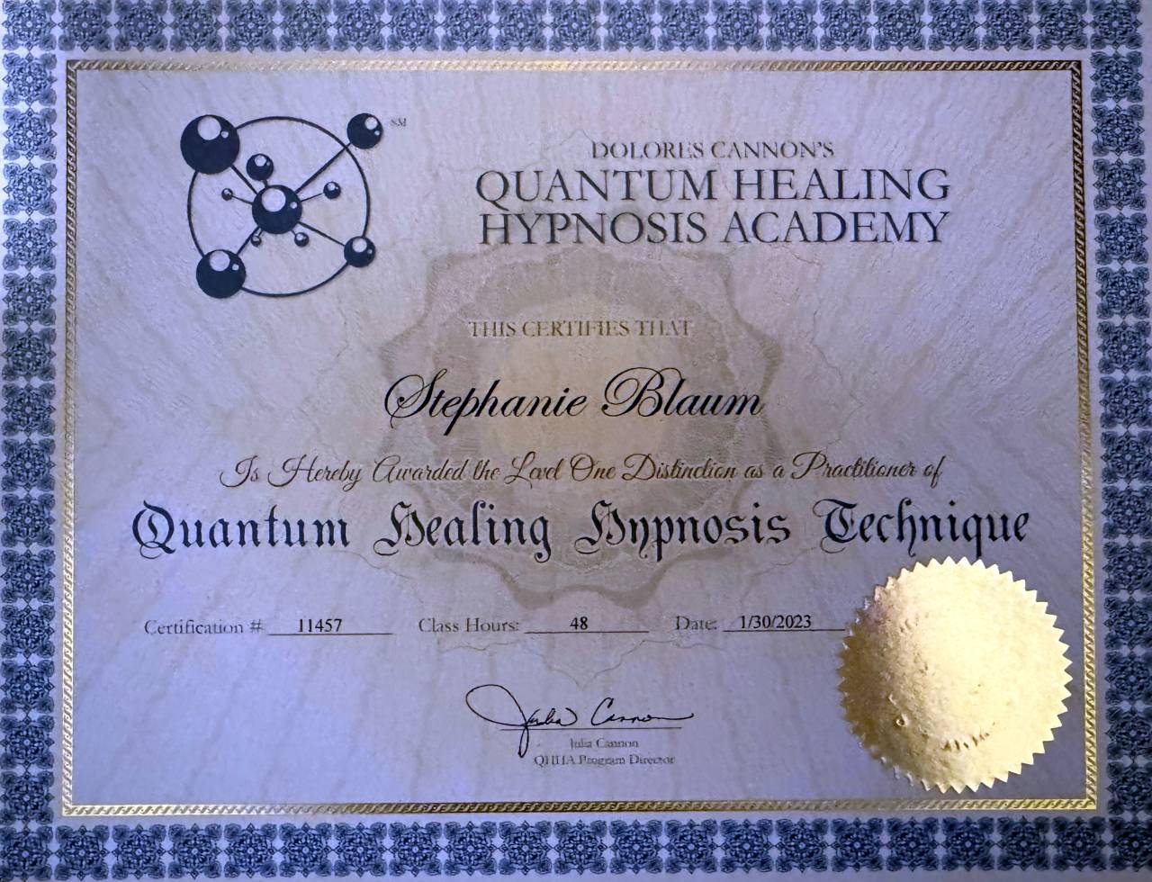 QHHT-Quantum Healing Hypnosis Technique Zertifikat